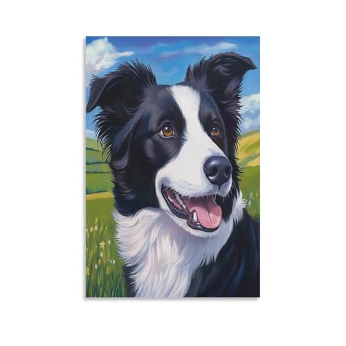 Cuadros decorativos de lienzo con diseño de Border Collie moderno