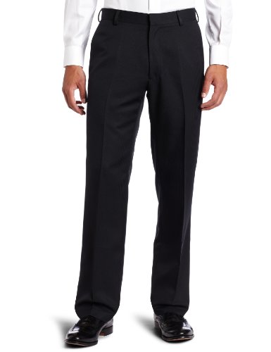 Haggar Mens Textured Stripe Plain Front Pant
