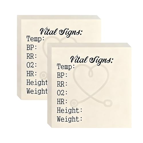 MXHLXRMP 3-inch Vital Signs Nurse Memo - Pocket Sized Notebook for Tracking Vital Signs Such as Body Temperature, Blood Pressure, Heart Rate, and Medical Notes for Patient Care (2 Pack)