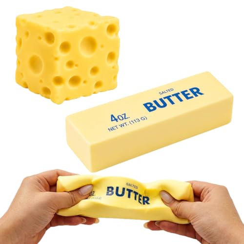 2 Pezzi Cheese Butter Squishy  Squishy Formaggio e Burro  Giocattolo da Spremere di Burro Bastoncino di Burro Giocattoli Schiacciare Antistress Squishies Squeeze per Bambini  Adulti  Ufficio e Casa