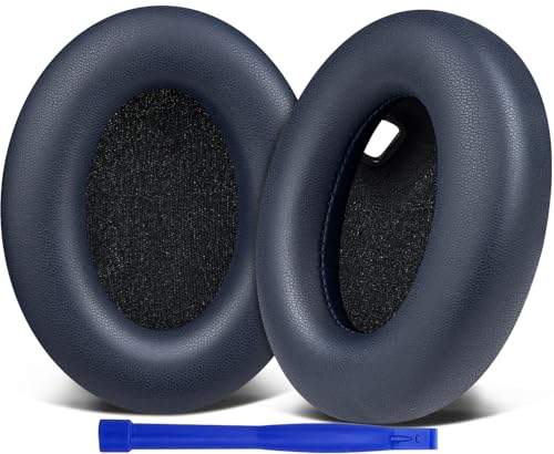 Image of SOULWIT Replacement Earpads for Sony WH-1000XM4 (WH1000XM4) Headphones, Ear Pads Cushions with Noise Isolation Foam, Added Thickness, Without Affecting Sensor - Blue