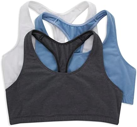 Hanes Women's Racerback Cotton T-Back Bralette (3 Pack)