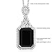 Gem Stone King 925 Sterling Silver Black Onyx Pendant Necklace For Women (7.20 Cttw, Gemstone Birthstone, Emerald Cut 14X10MM, with 18 Inch Silver Chain)