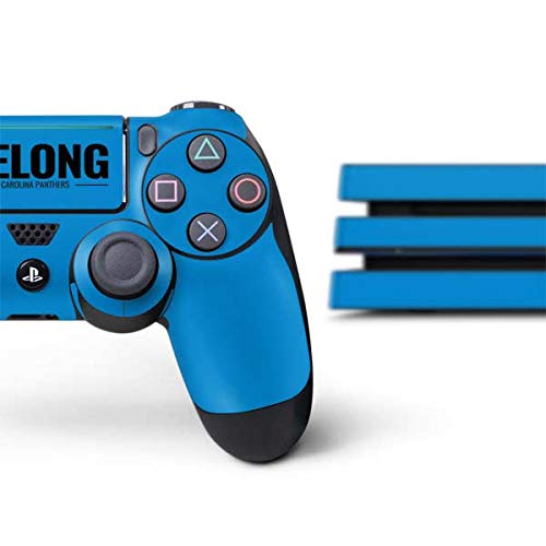 Skinit Decal Gaming Skin Compatible with PS4 Pro Console and Controller Bundle - Officially Licensed NFL Carolina Panthers Team Motto Design