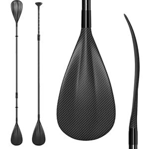 Awstrokine 2-in-1 SUP Paddel Carbon, 4-teilig faltbar & verstellbar, mit verstärkten PP-Blättern, für Kajak und Stand Up Paddle Board