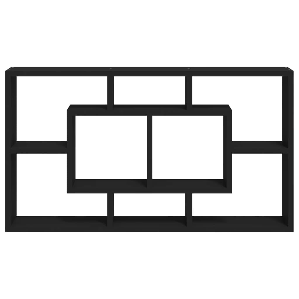 Estantería de pared (8 compartimentos, 85 x 18 x 85 cm, madera derivada de la madera, estante flotante, moderno, con soporte invisible, para libros, decoración, cocina, baño, etc