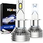 YGINNO 2023 Upgraded H1 LED Headlight Bulbs, 100W 20000 Lumens 600% brighter 6500K Cool White LED Headlights Conversion Kit, No Adapter Required, 1:1 Mini Size, Pack of 2