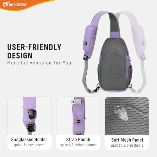 Image of SKYSPER Sling Bag RFID Cross Body Bag Recycled Crossbody Backpack Travel Daypack