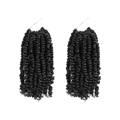 The BOHOBABE Passion Twist Lot de 2 paquets de cheveux courts pré-torsadés au crochet de 25,4 cm (1#)