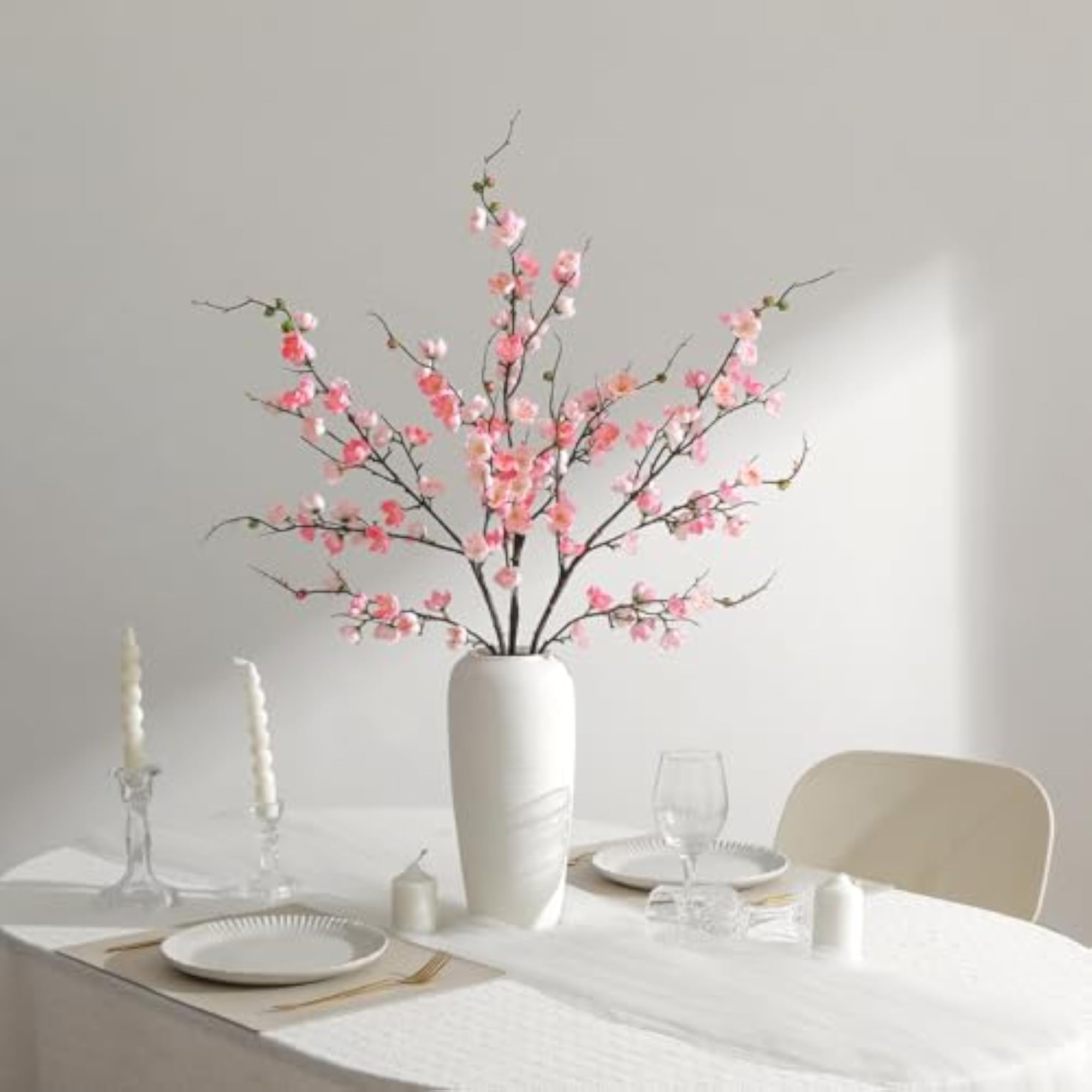 Artificial Pink Cherry Blossom Branches 3Pcs