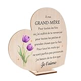 Cadeau créatif pour grand-mère】Cette plaque en bois en forme de cœur est gravée de mots chaleureux qui vous aideront à exprimer votre amour pour votre grand-mère et à lui transmettre votre gratitude.Idéal comme : cadeau des petits-enfants à leur grand-mère,cadeau pour grand mere,cadeau fete des grand mere,cadeau fête des grand mère,cadeau anniversaire mamie,cadeau mamie noel,cadeau noel mamie,cadeaux mamie,cadeau mamie original,cadeau personnalisé mamie.