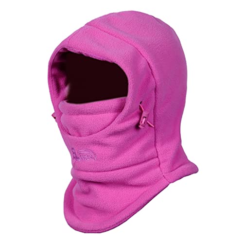 TRIWONDER Kids Winter Hats Balaclava Ski Mask Boys Girls Rose Red 2