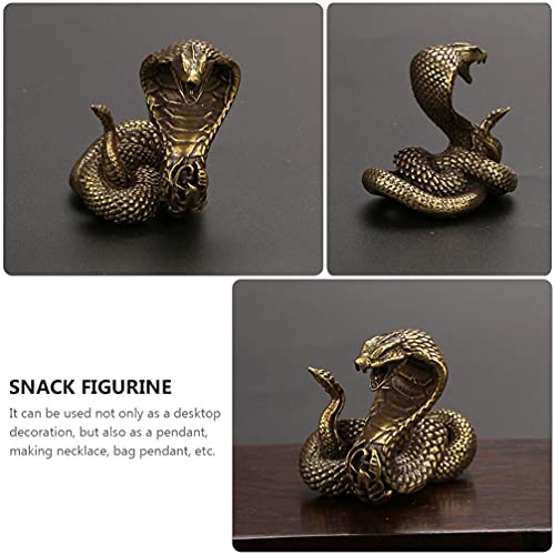 Toddmomy Brass Cobra Snake Statue Cobra Snake Sculpture Wealth Figurine Home Decor Collectible Gift #TOP7