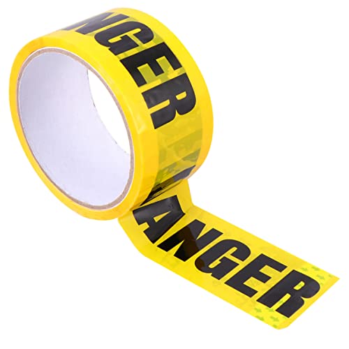 STOBAZA 1Roll Danger Safety Tape Self Adhesive Warning Caution Masking Tape for Floors Walls and Equipment Heavy Duty Industrial Strength Adhesive Yellow for Construction