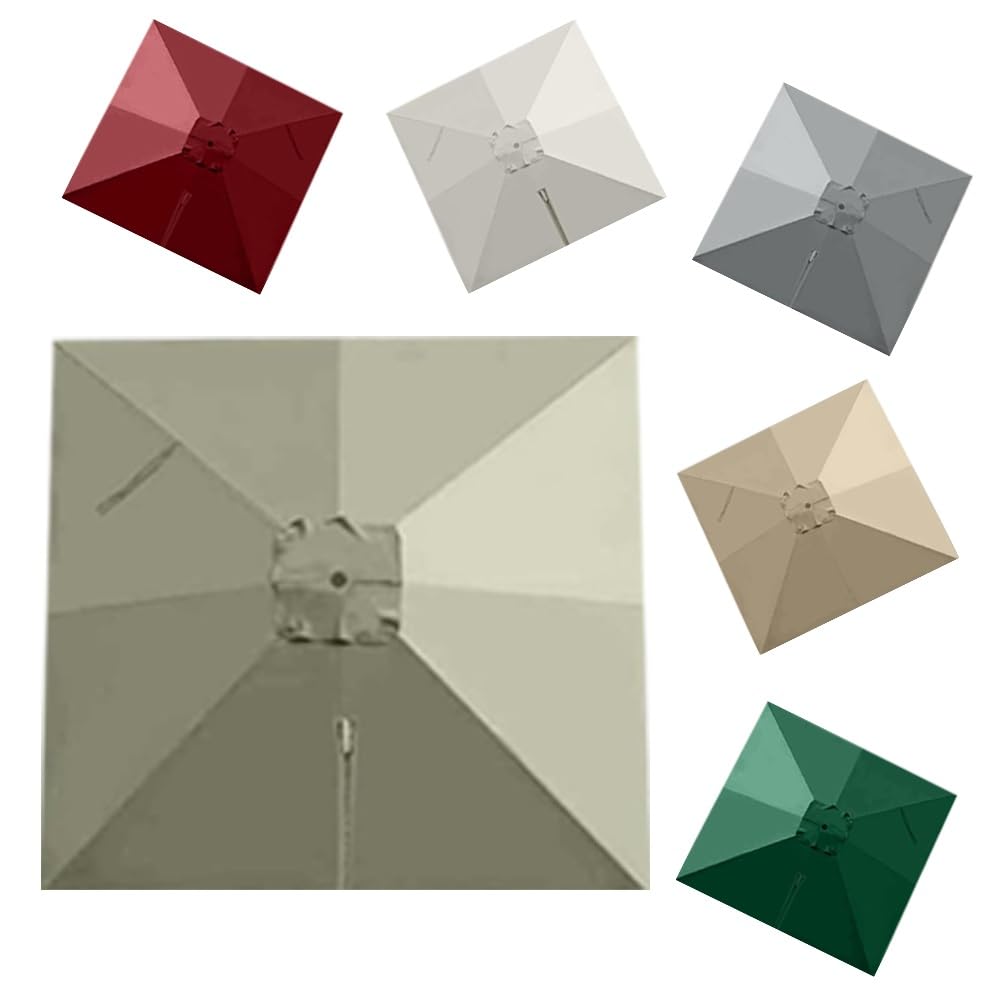 3.0x3.0m Housse De Rechange pour Parasol Rectangulaire Toile De Rechange pour Parasol Carré Dessus De Parapluie De Remplacement per Déporté Parapluie
