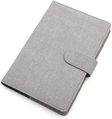 Refillable Writing Journal Soft Cover, Magnetic Clasp + Pen Loop | Blank Notebook | 200 Lined Pages, 5.9 x 8.6 Inches for Travel, Personal, Poetry | Grey HS003G