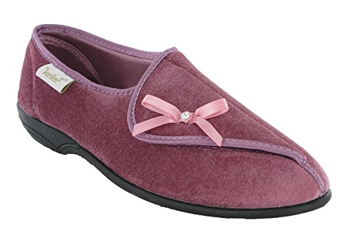 Dr Keller Wide Fit Diabetic Orthopaedic Velcro Fastening Comfort Slippers Ladies (UK6 - US8 - EU39, Heather)