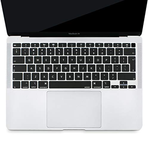 MOSISO Tastiera Cover Solo Compatibile con MacBook Air 13 Pollici 2020 A2179 Backlit Tastiera Magica con Display Retina & Touch ID, Impermeabile Antipolvere Silicone Protettiva, Nero