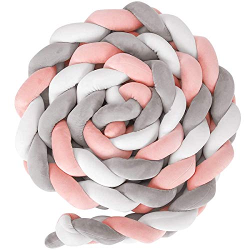 Image of MagicFox Cushion Soft Knot Pillow Handmade Soft Cushion Decor for Bedroom ((Grey-Pink(158inch)))