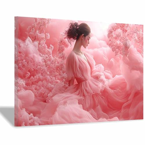 Impression fantaisiste fleurs nuages roses BOHUO pour éveiller les rêves