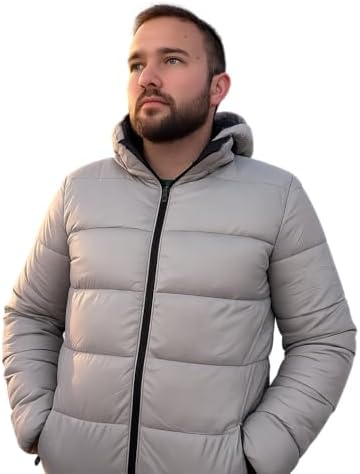 Jaqueta Bobojaco Puffer Dupla Face Masculina com Touca Removível ...