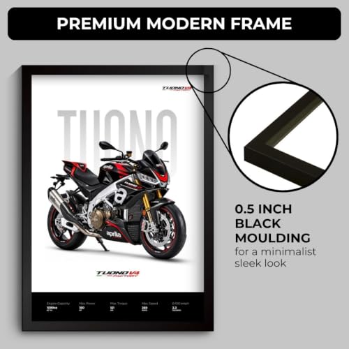 Image of Aprilia Tuono V4 Poster | Superbike Aprilia Tuono V4 Framed Poster | Framed Matt Superbike | Bike Posters A3 Size (31 x 23 cm) | Motorrad Bikes Posters for Wall, Home, Bedroom, Living room decoration (F 199)