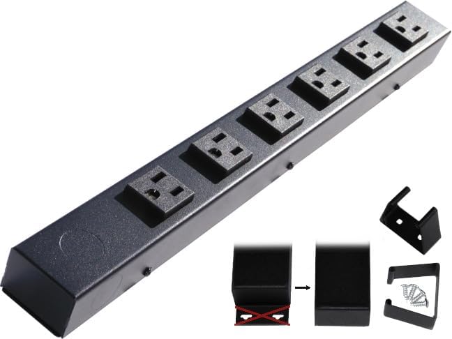 X1 16-Outlet Hardwired Power Strip, Black, 110V, 15A, 60Hz