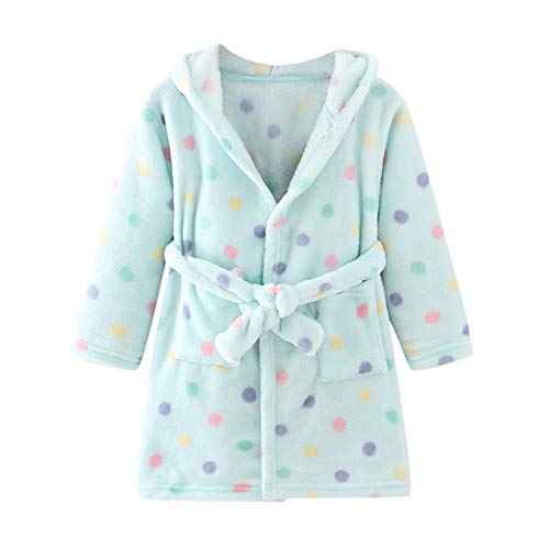 Kids Hooded Robes Bathrobe, Leopard Flannel Shower Robe, Super Soft and Absorbent Towel for Girl Boy Kids Infant 1-6 Years