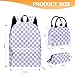 Ansteade 3PCS Backpack for Girls, Kids School Backpack Sets with Lunch Bag Pencil Case, Large Capacity 17 Inch Bookpack 3 in 1 Set for Teens Elementary Middle High School Students (Checker)