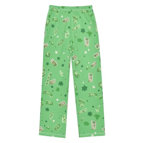 Boys' Pants Green Dollar Green Long Bottoms Jogger Pants Elastic Waist Trousers with Pockets S-XL
