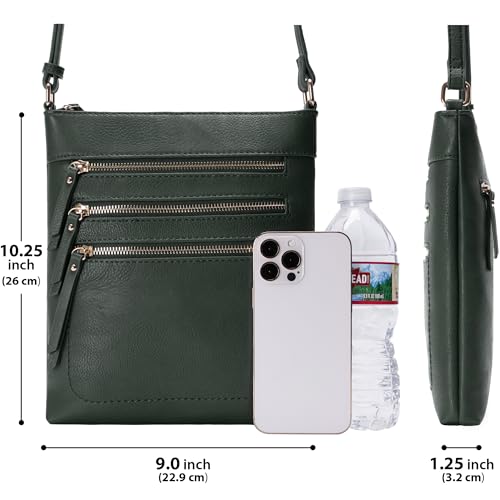 Image of Solene Crossbody Bag Functional Multi Pocket Messenger Purse Top Zip Closure Shoulder Handbag With Adjustable Strap