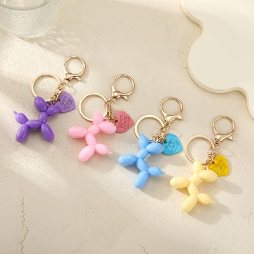 Image of Balloon Dog Keychain Bulk, 8 Pack Cute Keychains for Women | Keychain for Bags, Backpack Purse Charms, Handmade Key Chain for Keys, Carabiner Zipper Pull, DIY Craft Decoration