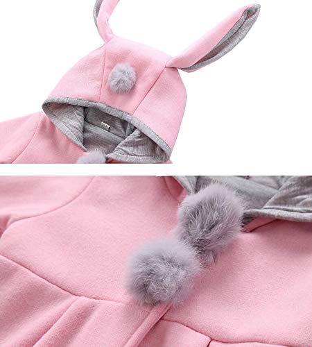 Baby Girl\'s Toddler Kids Fall Winter Coat Jacket Outerwear Ears Hood Hoodie (Gray, 6-12 Months)