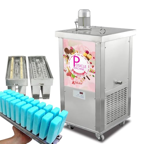 Kolice commercial brésilien mince moules conçu Popsicle machine, barres de glace machine, glace Lolly Sticks machine, glace Lollipop machine avec 2 moules minces et 1 Aligner, 123ml / chaque bâton