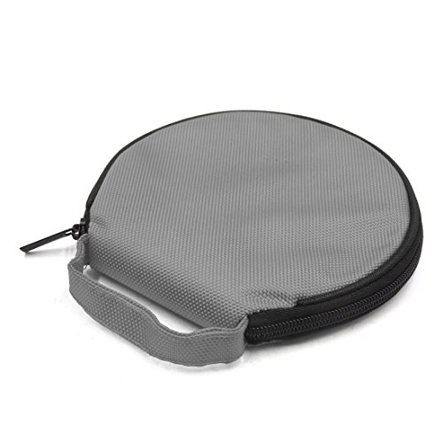 Disques CD Sac de Rangement Gris avec Fermeture Éclair Ronde Sourcingmap