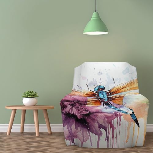 Housse de canapé extensible libellule aquarelle 81-119 cm durable