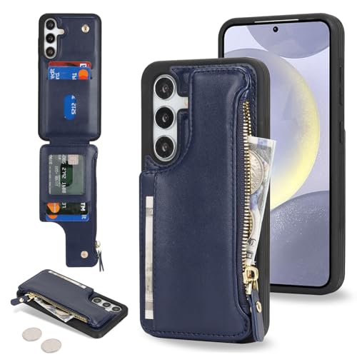 Cavor for Samsung Galaxy S24 Plus Case Wallet with Card Holder, Blue