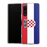 DeinDesign Coque en Silicone Compatible avec Sony Xperia X5 IV Etui Silicone Coque Souple Croatie Drapeau Drapeaux