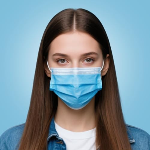 Image of LEMENT 100 Pcs Disposable Face Masks,Blue Disposable Mask 3 Ply Face Masks