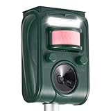 Upgraded Solar Ultrasonic Squirrel Deer Repellent Devices Motion Detection 5 Adjustable Modes, Cat Raccoon...