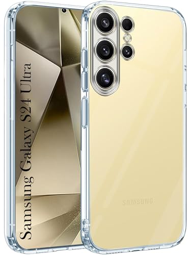 Image of Jkobi Back Case Cover for Samsung Galaxy S24 Ultra (Silicone Clear Shockproof Case with Camera Protection | Soft and Flexible | Transparent)