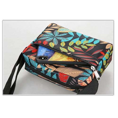 Nylon Printed Crossbody Purse Bags for Women Travel Pocketbooks Shoulder Bag Lightweight Messenger Bag Travelling Work4