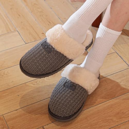 Image of OOW Cozy House Slippers for Women with Memory Foam Fuzzy Shoes for Indoor
