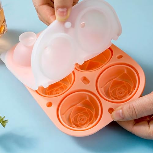 Molde para cubos de hielo 3D flor silicona alimentaria miniatura 5