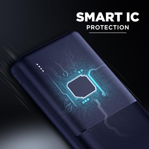 Image of Intex Strong Neo QCPD 10000mAh Power Bank with 22.5W Fast Charging, Type-C PD Input /Output, Dual USB Output, LED Indicators, Advanced Protection, Portable Power Bank for Smartphones & Tablets (Blue)