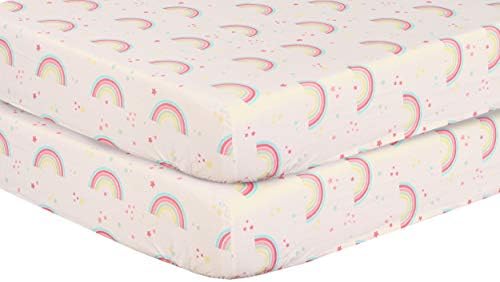 100% Egyptian Cotton Cot Bed Fitted Sheet Thread Count 200 2 Pack - White - 60 x 120 CM