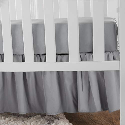 American Baby Company Ultra Soft Microfiber Ruffled Porta/Mini-Crib Skirt, Grey, For Boys And Girls #TOP2