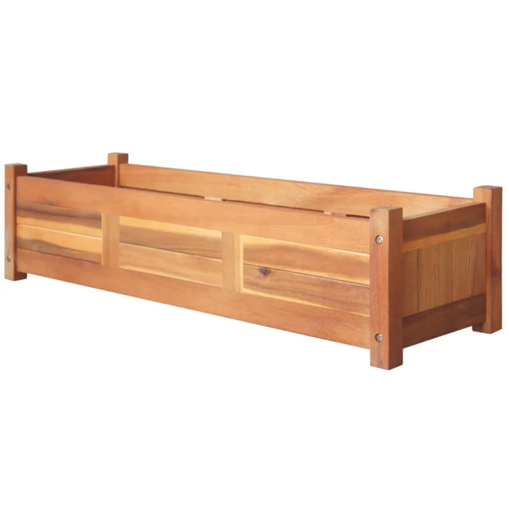 vidaXL 2X Akazienholz Garten Hochbeet Pflanzkübel Pflanzbeet Gemüsebeet Frühbeet Gartenbeet Blumenkübel Blumenkasten Pflanzkasten 100x30x25cm
