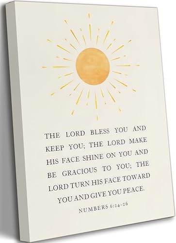 UNDDISINS Bible Verse Watercolor Canvas Wall Art The Lord Bless