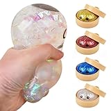 Giocattolo di gnocchi con lustrini, panino Kawaii con piroscafo, giocattoli da ufficio estensibili, palla di pasta pressante, nascita